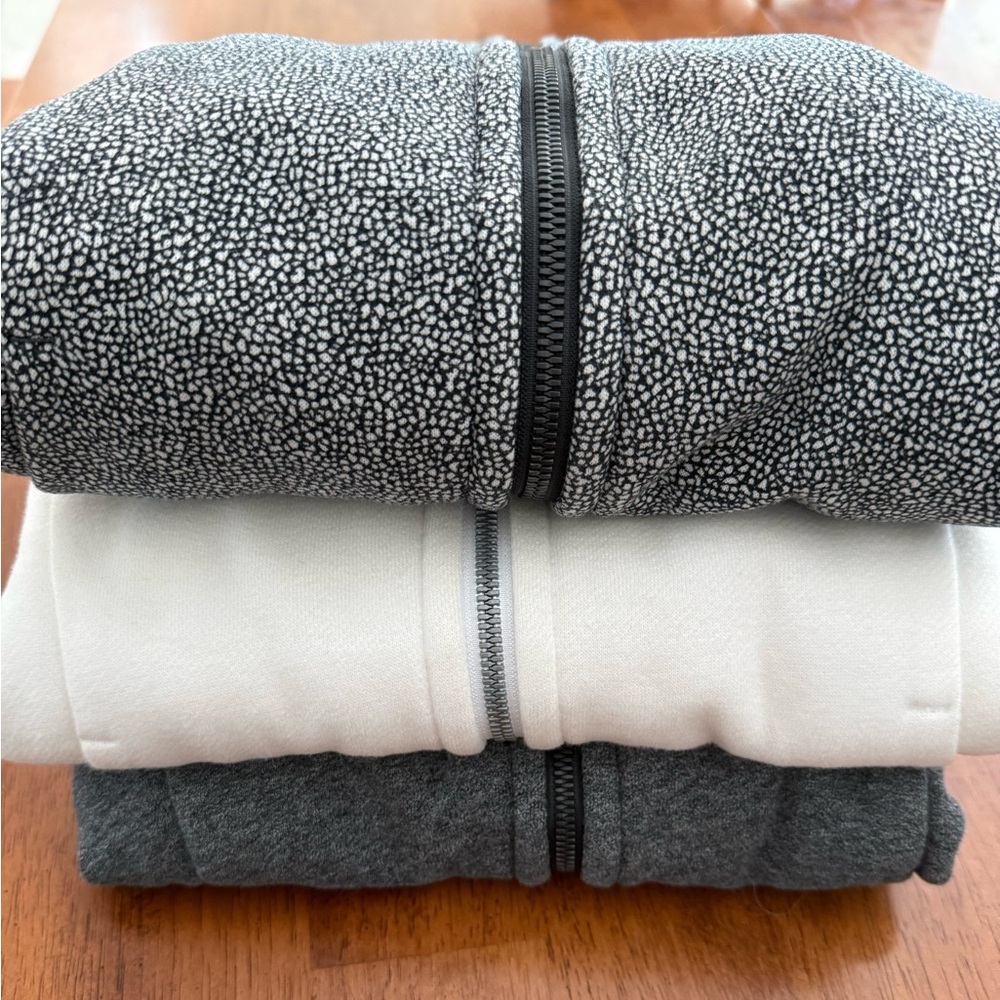 lululemon athletica Black, White, and Gray Sweatshirts